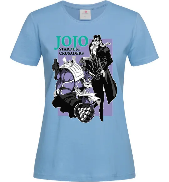 Жіноча футболка Jojo stardust crusaders Блакитний фото