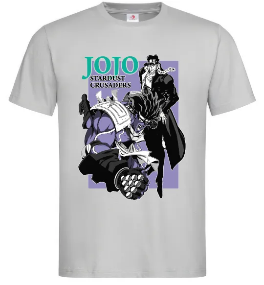 Чоловіча футболка Jojo stardust crusaders Сірий фото