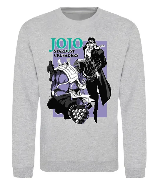 Свитшот Jojo stardust crusaders Серый меланж фото