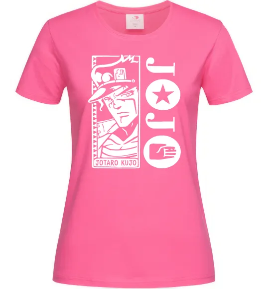 Женская футболка Jotaro Kujo Ярко-розовый фото