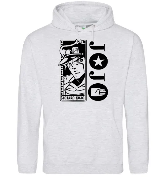 Чоловіча толстовка (худі) Jotaro Kujo Сірий меланж фото