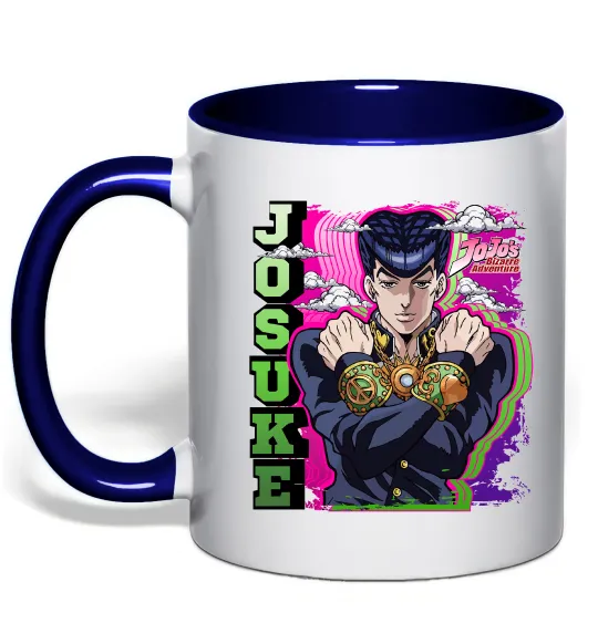 Чашка з кольоровою ручкою Jojo`s adventure Josuke Глибокий темно-синій фото