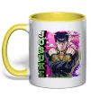 Чашка с цветной ручкой Jojo`s adventure Josuke Лимонный фото