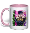 Чашка з кольоровою ручкою Jojo`s adventure Josuke Ніжно рожевий фото