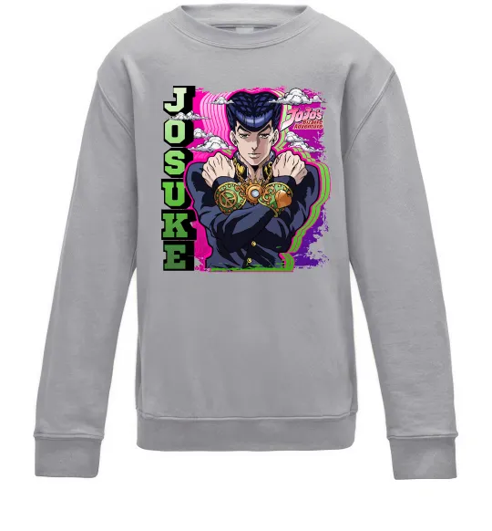Дитячий світшот Jojo`s adventure Josuke Сірий меланж фото