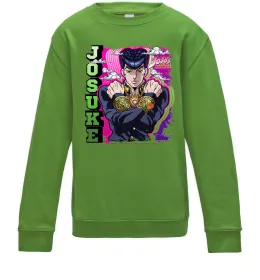 Детский Свитшот Jojo`s adventure Josuke Лаймовый фото
