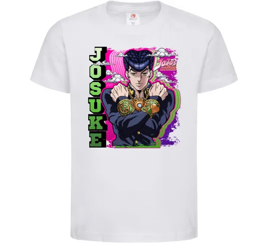 Дитяча футболка Jojo`s adventure Josuke Білий фото