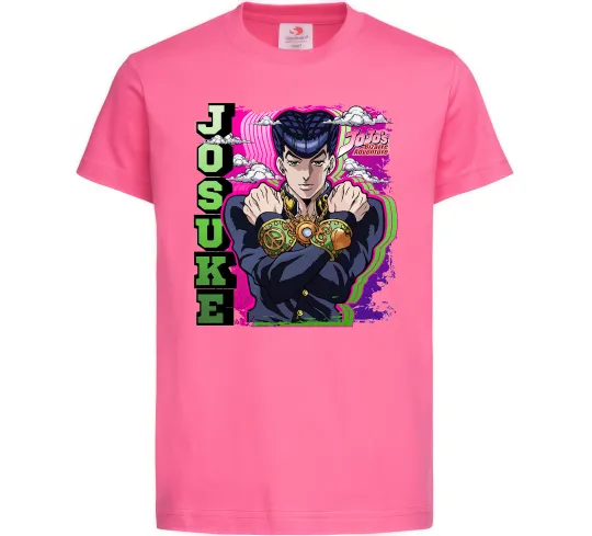 Дитяча футболка Jojo`s adventure Josuke Яскраво-рожевий фото