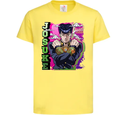 Дитяча футболка Jojo`s adventure Josuke Лимонний фото