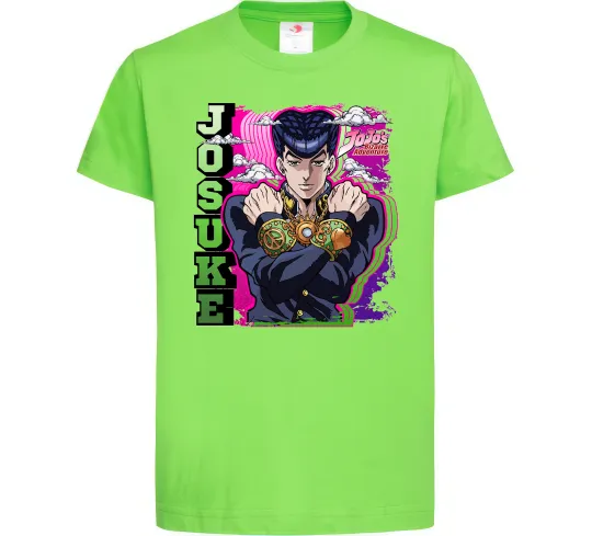 Дитяча футболка Jojo`s adventure Josuke Лаймовий фото