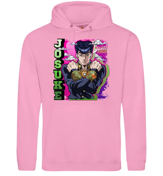 Мужская толстовка (худи) Jojo`s adventure Josuke Розовый фото
