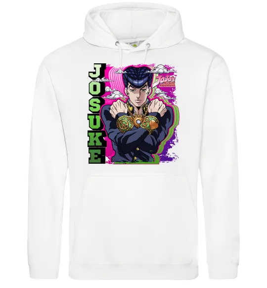 Жіноча толстовка (худі) Jojo`s adventure Josuke Білий фото