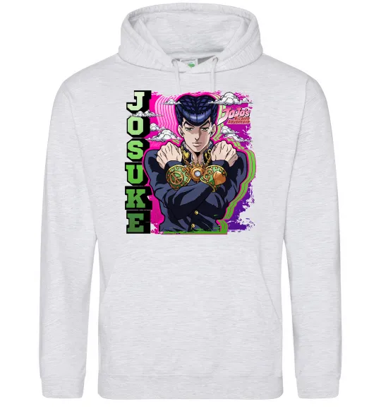 Жіноча толстовка (худі) Jojo`s adventure Josuke Сірий меланж фото