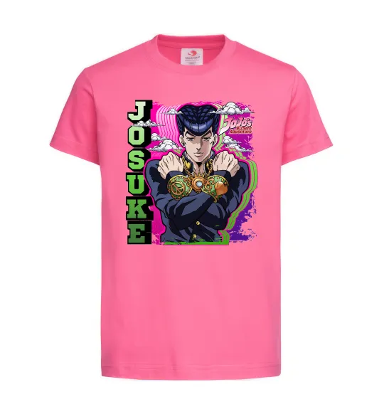 Детская футболка Jojo`s adventure Josuke Ярко-розовый фото