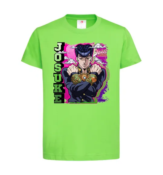 Детская футболка Jojo`s adventure Josuke Лаймовый фото