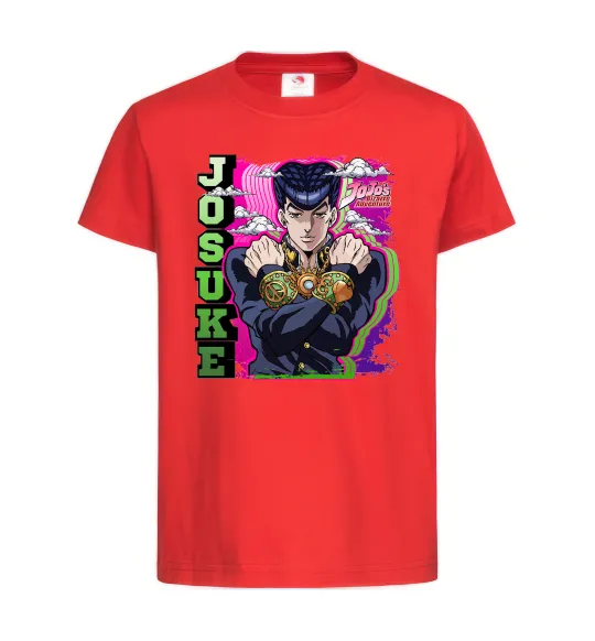 Детская футболка Jojo`s adventure Josuke Красный фото