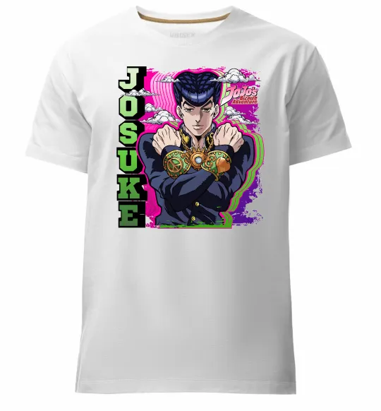 Чоловіча преміум футболка Jojo`s adventure Josuke Білий фото