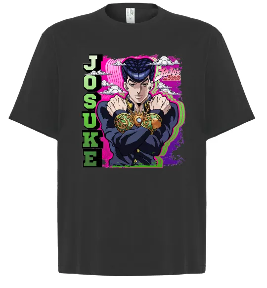 Футболка Оверсайз Jojo`s adventure Josuke Чорний фото