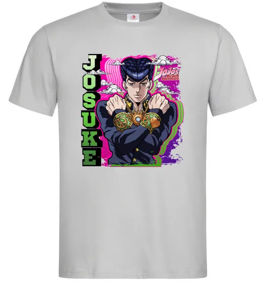 Чоловіча футболка Jojo`s adventure Josuke Сірий фото