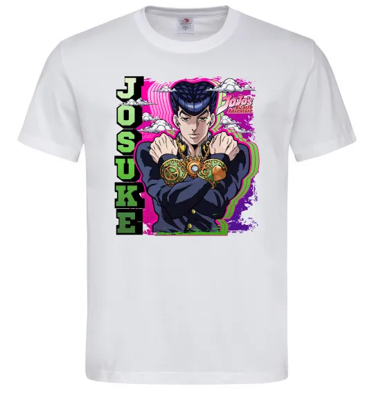 Чоловіча футболка Jojo`s adventure Josuke Білий фото