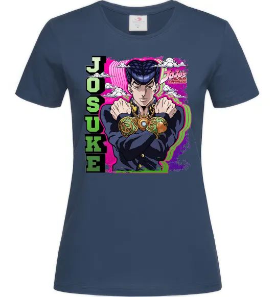 Женская футболка Jojo`s adventure Josuke Темно-синий фото