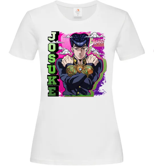 Женская футболка Jojo`s adventure Josuke Белый фото