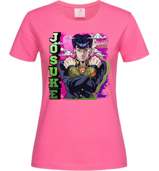Женская футболка Jojo`s adventure Josuke Ярко-розовый фото