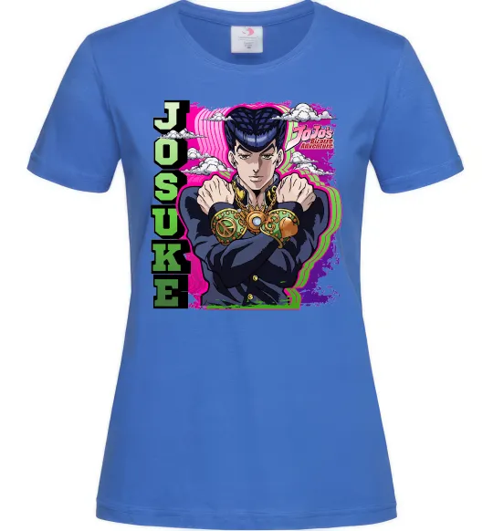 Женская футболка Jojo`s adventure Josuke Ярко-синий фото