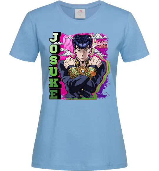 Женская футболка Jojo`s adventure Josuke Голубой фото