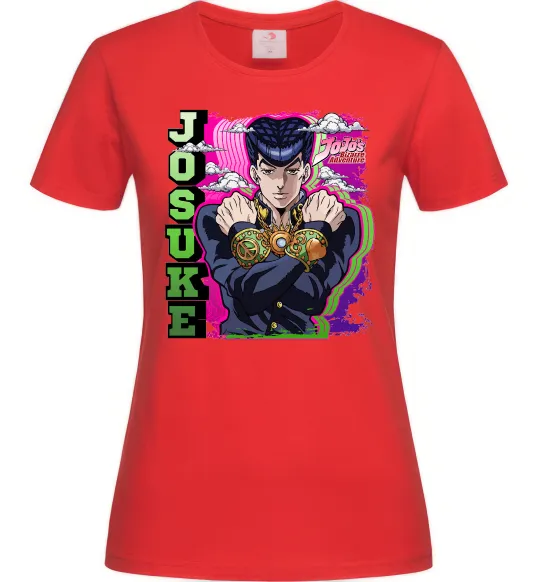 Женская футболка Jojo`s adventure Josuke Красный фото