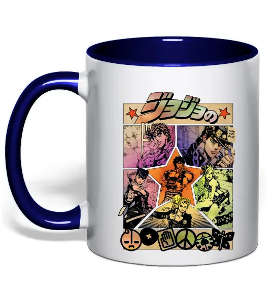 Чашка с цветной ручкой Джоджо комікс Глубокий темно-синий фото