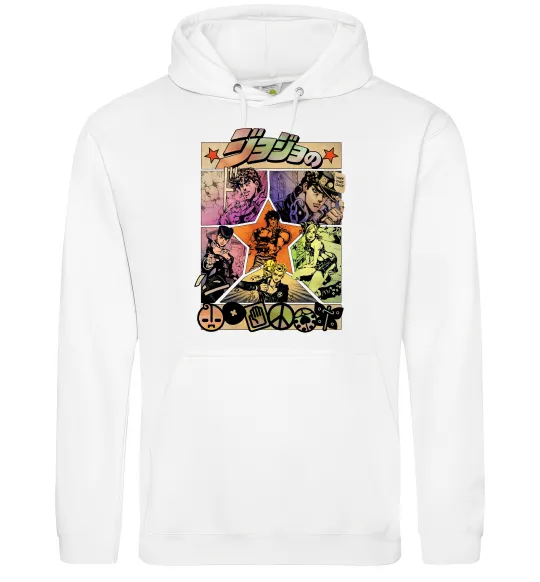 Мужская толстовка (худи) Джоджо комікс Белый фото
