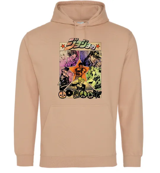 Мужская толстовка (худи) Джоджо комікс Песочный фото