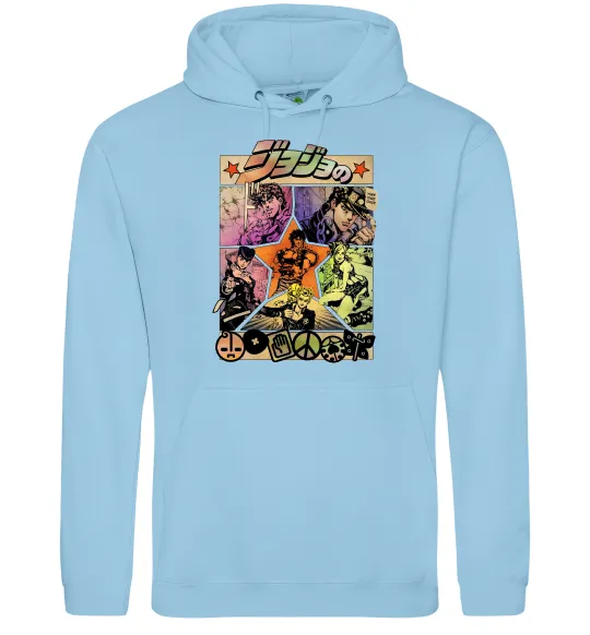 Женская толстовка (худи) Джоджо комікс Голубой фото