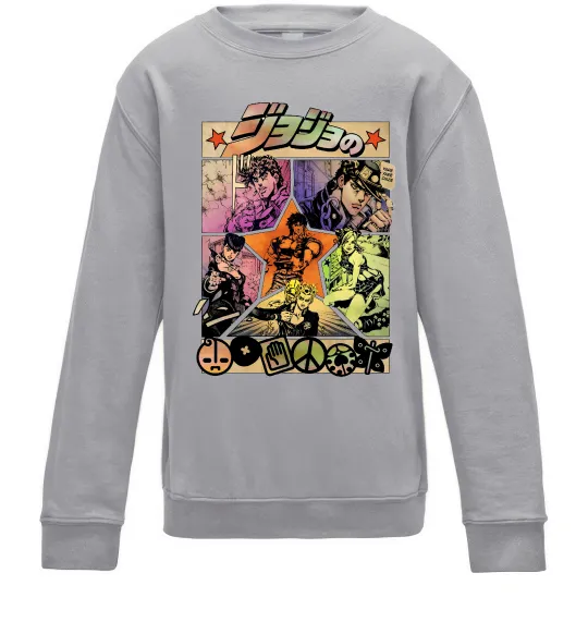 Детский Свитшот Джоджо комікс Серый меланж фото