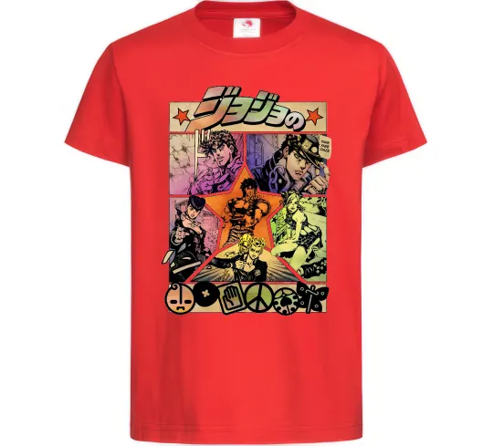 Детская футболка Джоджо комікс Красный фото