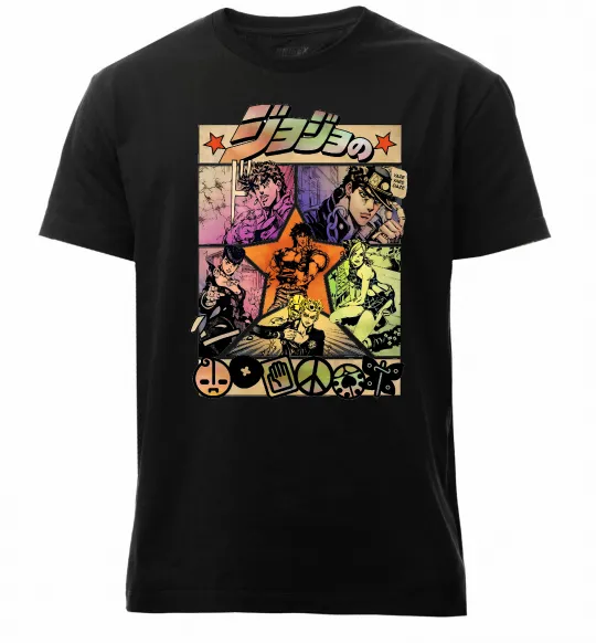 Мужская премиум футболка Джоджо комікс Черный фото