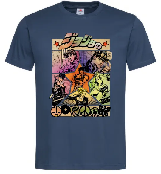 Мужская футболка Джоджо комікс Темно-синий фото