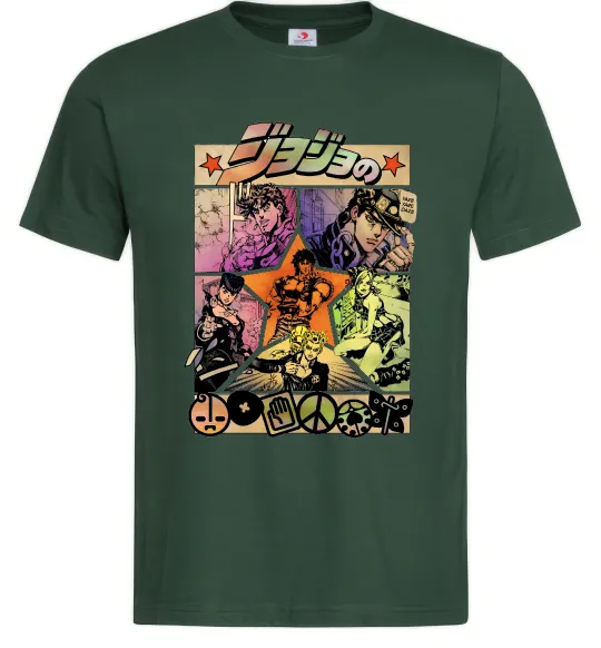 Мужская футболка Джоджо комікс Темно-зеленый фото