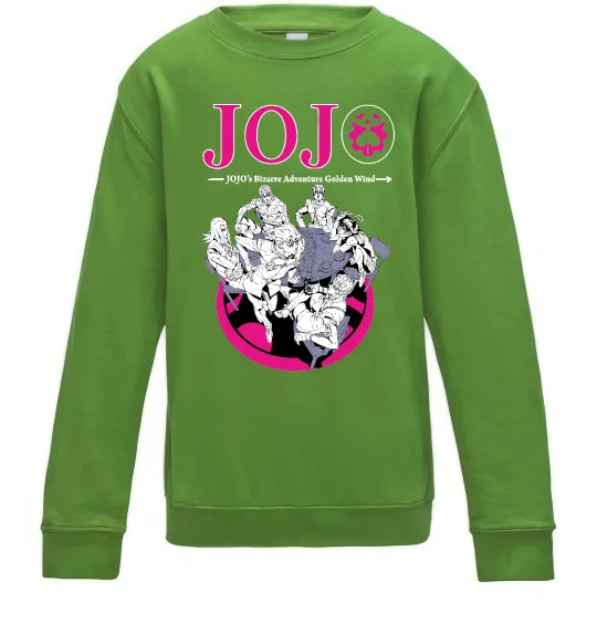 Детский Свитшот Джоджо golden wind Лаймовый фото