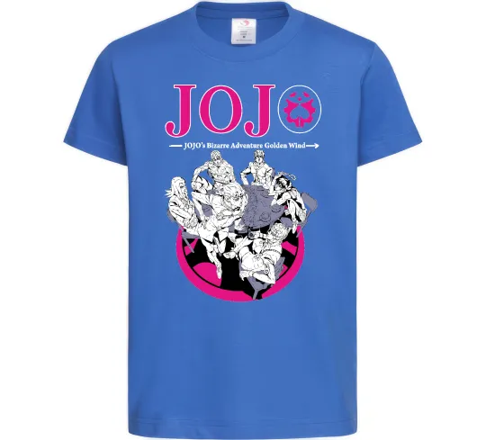 Детская футболка Джоджо golden wind Ярко-синий фото