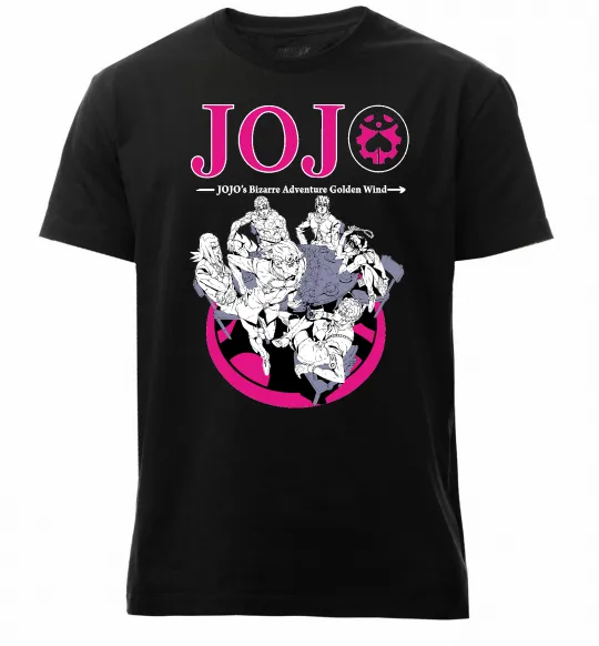 Мужская премиум футболка Джоджо golden wind Черный фото