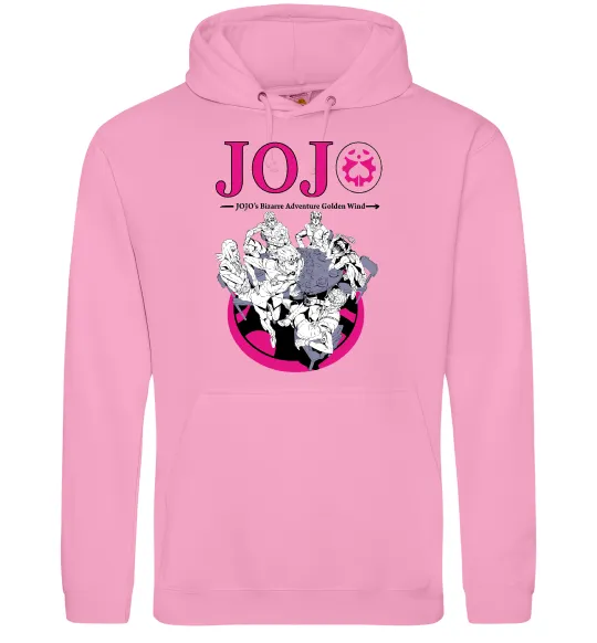 Мужская толстовка (худи) Джоджо golden wind Розовый фото