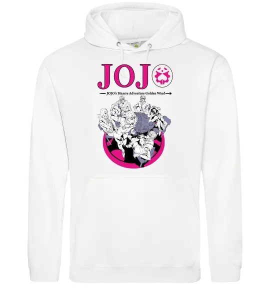 Мужская толстовка (худи) Джоджо golden wind Белый фото