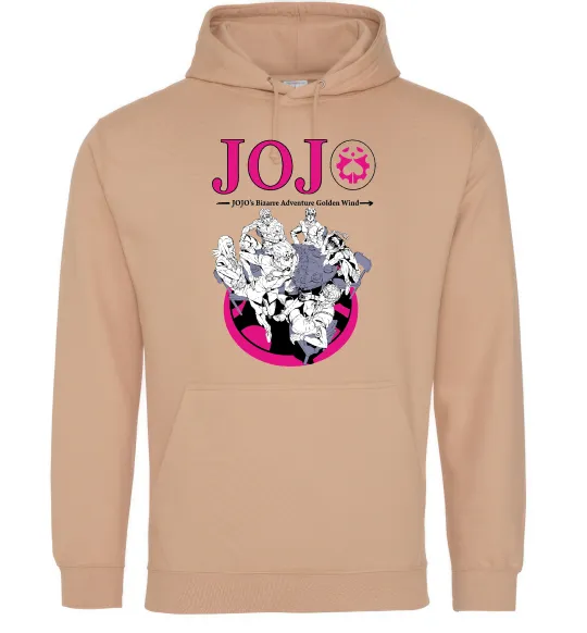 Женская толстовка (худи) Джоджо golden wind Песочный фото