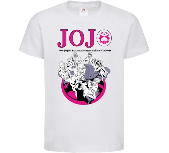 Детская футболка Джоджо golden wind Белый фото