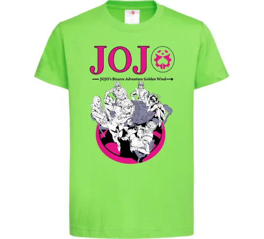 Детская футболка Джоджо golden wind Лаймовый фото