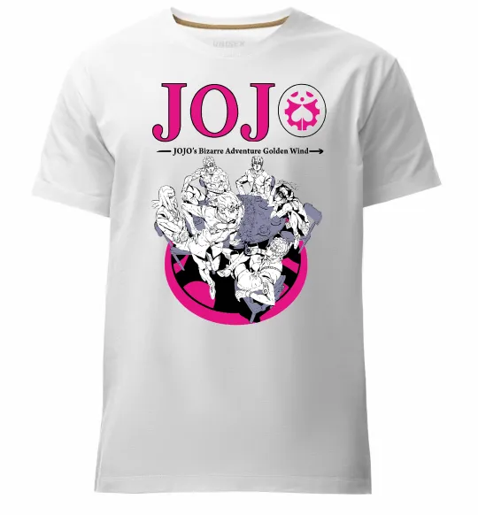 Мужская премиум футболка Джоджо golden wind Белый фото