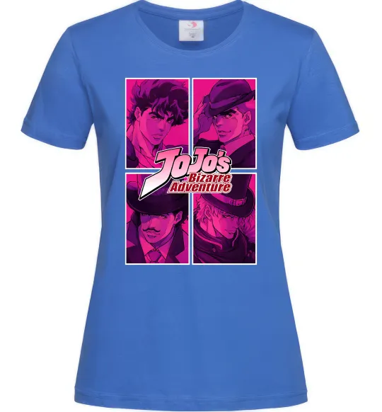 Женская футболка Jojo bizarre adventure Ярко-синий фото