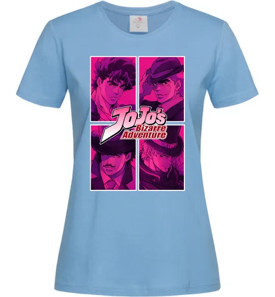 Женская футболка Jojo bizarre adventure Голубой фото